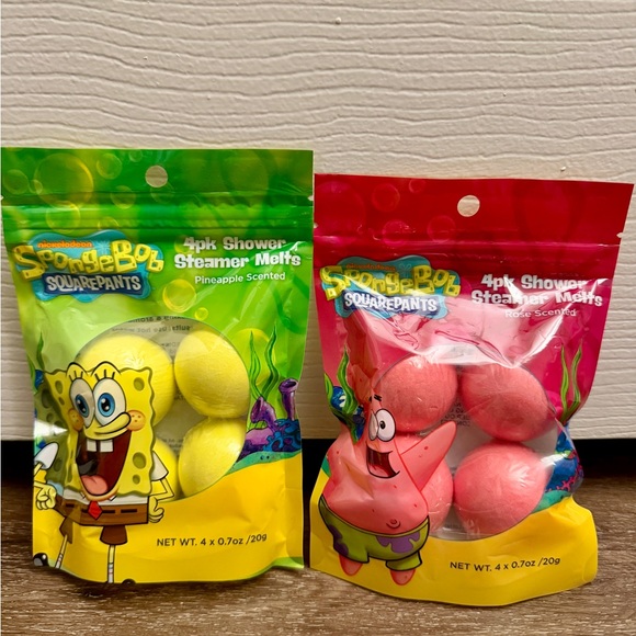 Nickelodeon Other - SpongeBob SquarePants Kids Shower Steamer Melts, Yellow & Pink, Two 4-Packs, NIB